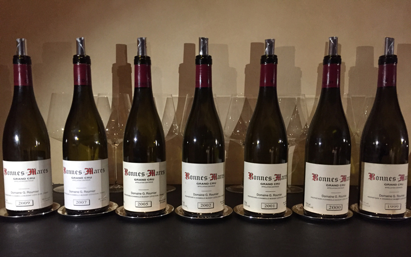 Two dinners featuring Bonnes Mares verticals from Domaine Georges Roumier